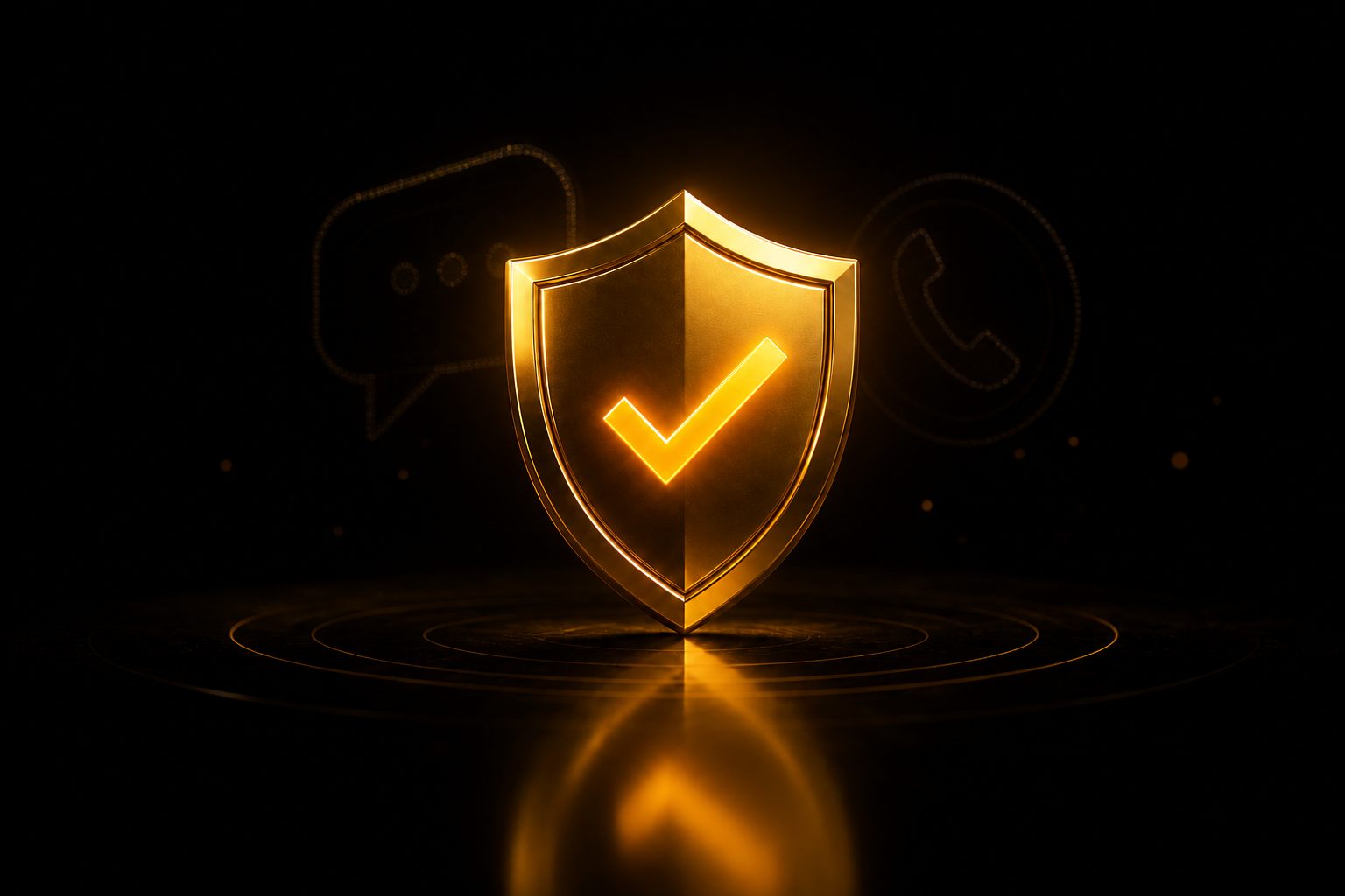 OmniConnect customer re-engagement governance visual with compliance shield, conversation, and voice outreach